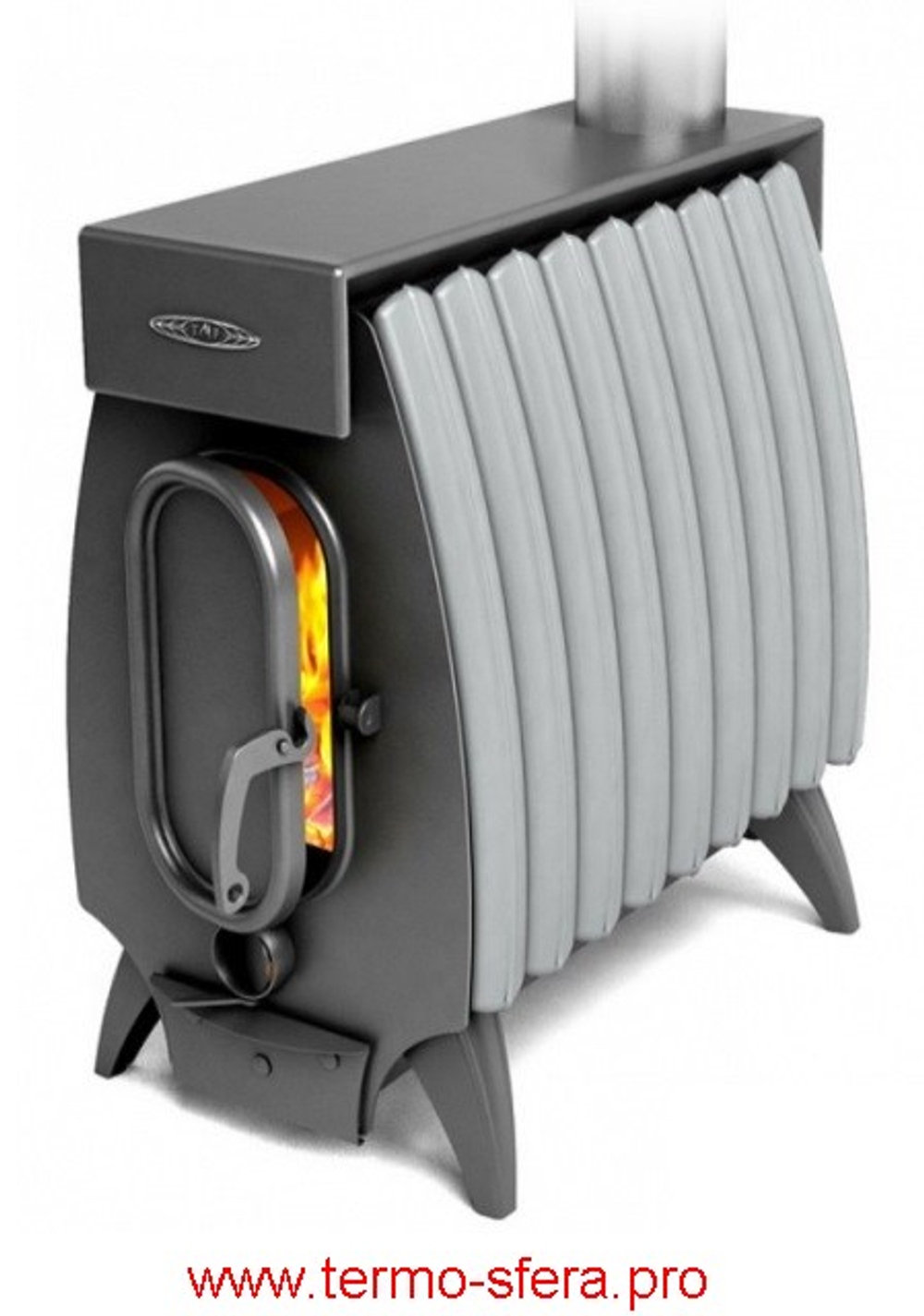 Печь длительного горения ТМФ Огонь-Батарея 9 Лайт Серый металлик