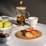 Деревянная плоская тарелка из древесины сибирского кедра. T184