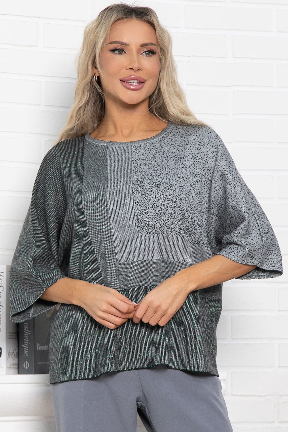 Джемпер Орлеан (серый/изумруд) Б14998-4М LT Collection