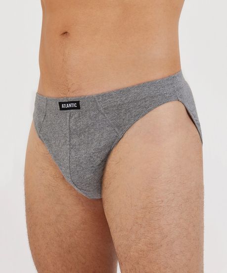 Мужские трусы (3шт) слипы спорт Atlantic 3BMP-322, черный+серый+графит