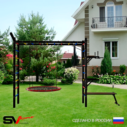 Уличная шведская стенка Sv Sport рукоход У5531.1 (Брусья/Стойка/Скамья/Гнездо 100см/Кронш бокс)