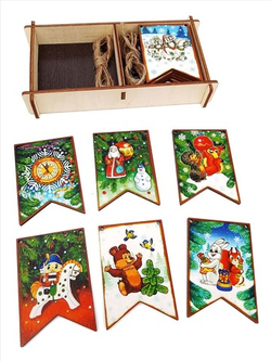 Набор "Новогодние флажки" ёлочные игрушки MAXI