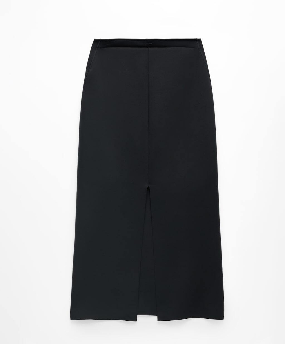 Oysho ЮБКА МИДИ, ЧЕРНЫЙ