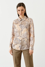 22717 Блузка женская (коричнево-бежевый принт)