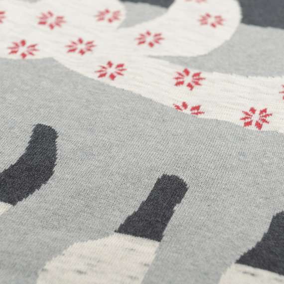 Плед из хлопка с новогодним рисунком &quot;Polar Bear&quot;, New Year Essential, 130х180 см