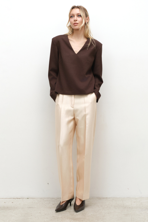 Брюки прямые укороченные сияющие