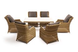 "Неаполь" обеденная группа плетеная из искусственного ротанга, цвет соломенный