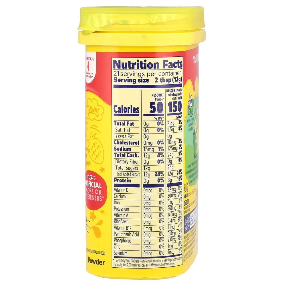 Nesquik, Nestle® в порошке, со вкусом клубники, 266 г (9,38 унции)