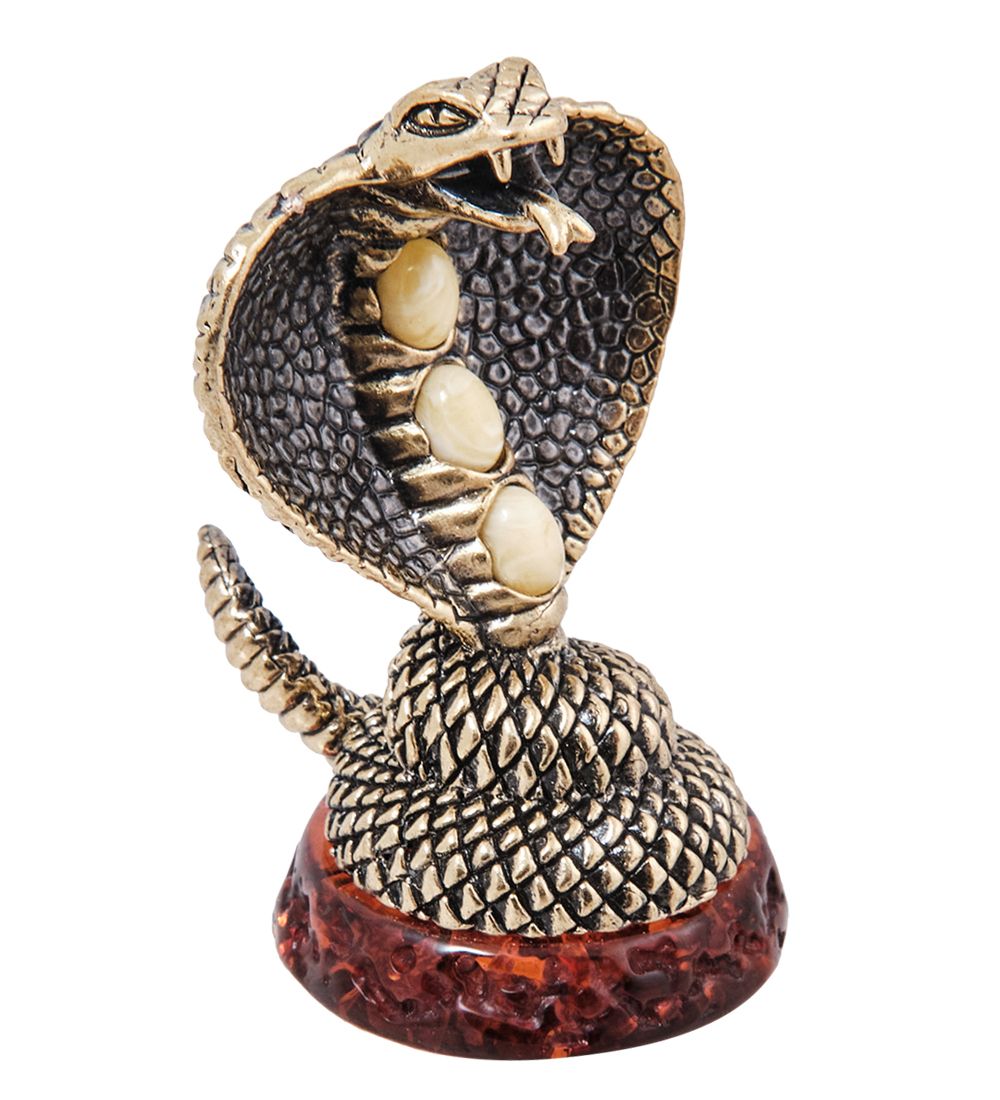 Народные промыслы AM- 744 Фигурка «Змея Гая» (латунь, янтарь)