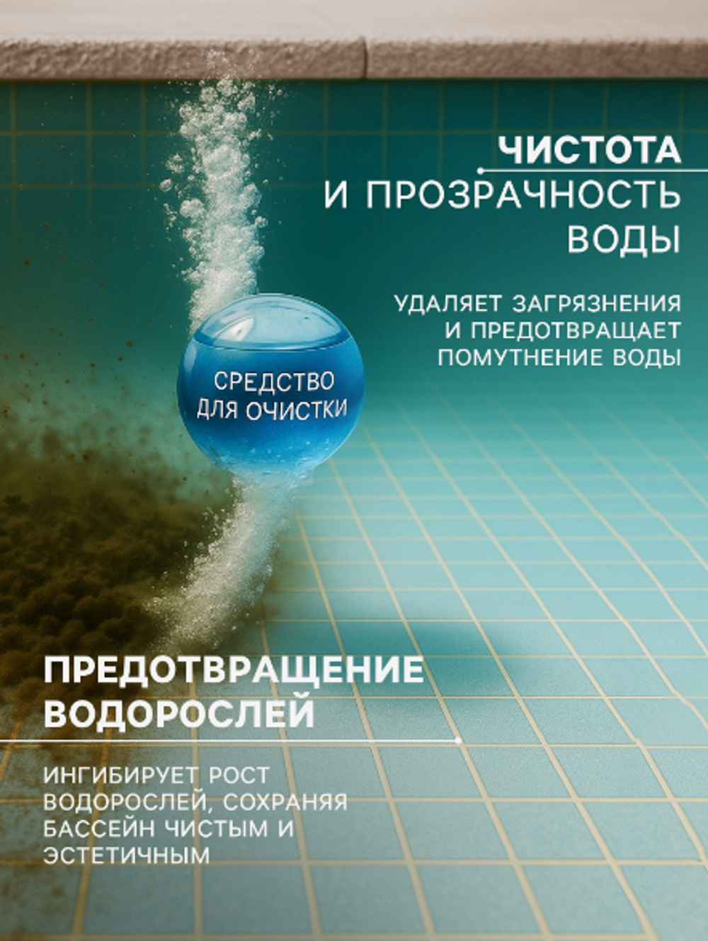 Средство для очистки воды в бассейне Aqualand, от водорослей, 1 л