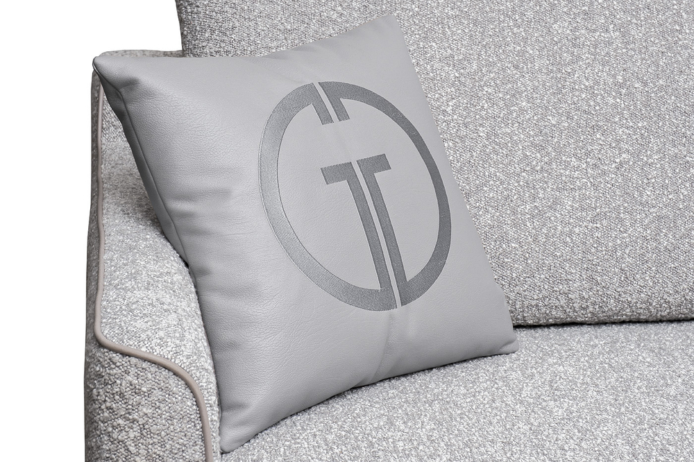 Диван Garda Decor Портофино (Portofino) 200 двухм раскл с кантом букле серый Orso-Ser+Enzo902