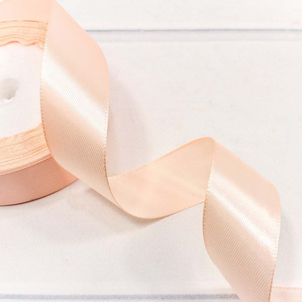 Лента Атласная 2,5см х 28м Сатин (Персиковый)