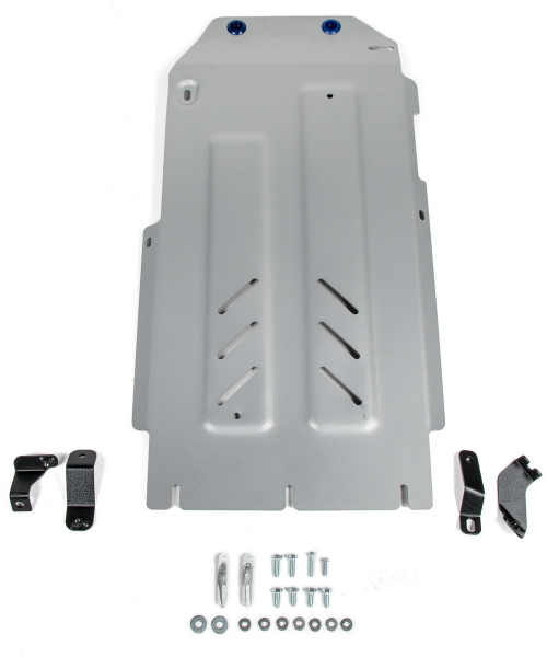 Защита КПП и РК Rival для Genesis G70 (V - 2.0T) 4WD 2018-2021 2021-н.в./Kia Stinger (V - 2.0T; 3.3T) 4WD 2017-н.в. (устанавл-ся совместно с 333.2841.1), штампованная, алюминий 4 мм, с крепежом, 333.2844.1