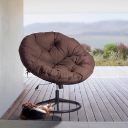 Кресло CLOUDE HOME рогожка/металл, 97х98х90-96см, коричневый, 3М7-147