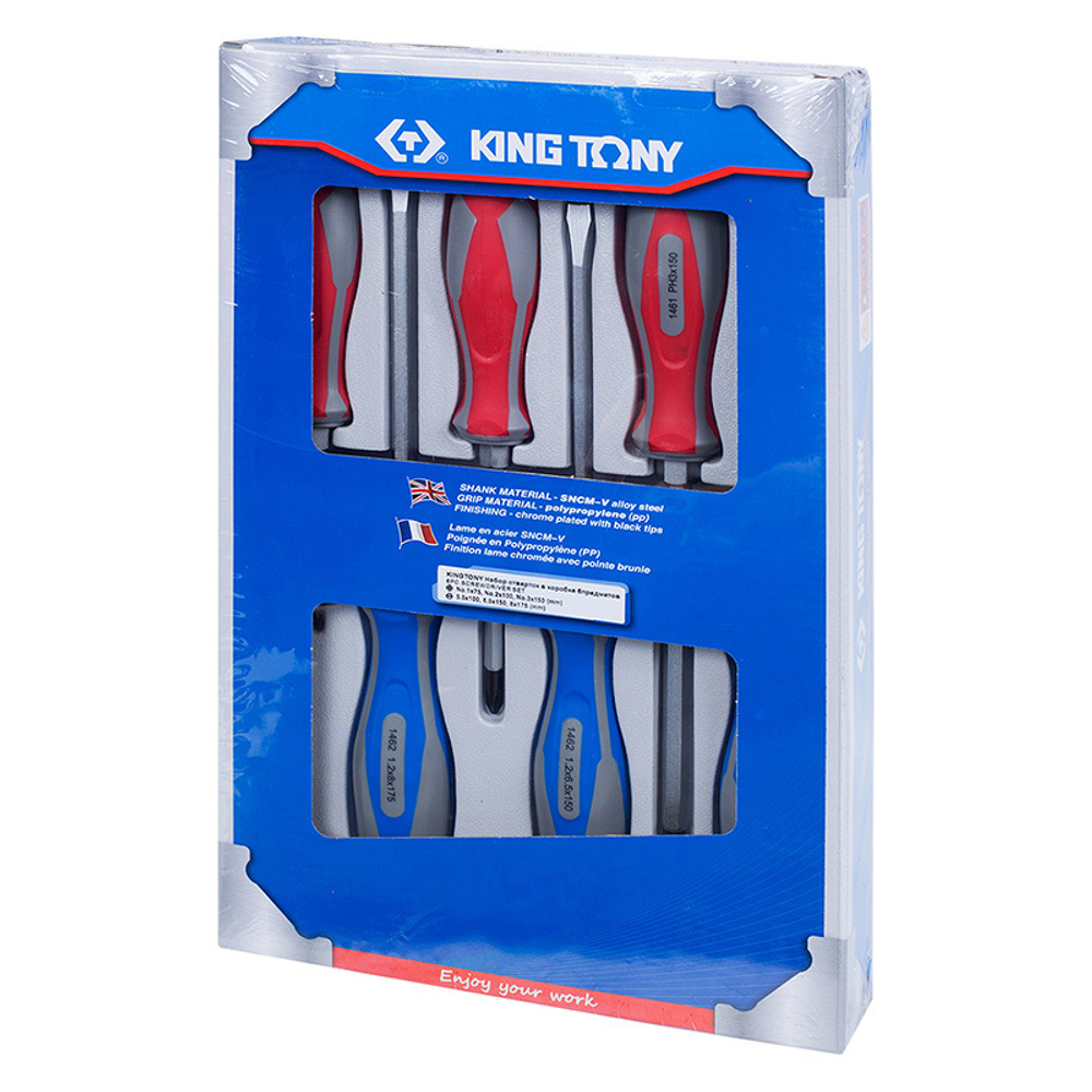KING TONY (30206MR) Набор силовых отверток (PH, SL) 6 предметов