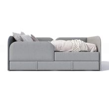 Кровать детская 160х80 см с бортиком и ящиком (скругленная) (сильвер Беверли)