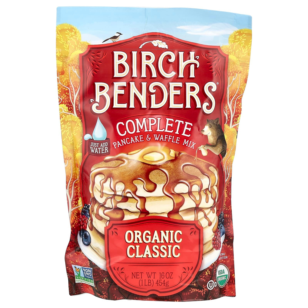 Birch Benders, смесь для блинов и вафель, классическая органическая, 454 г (16 унций)