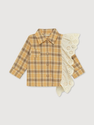 Рубашка с воланом, Бежевый