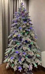 Искусственная елка Аляска заснеженная 210 см., 403 мульти/теплых белых Led ламп (2в1), ЕлкиТорг (195210)