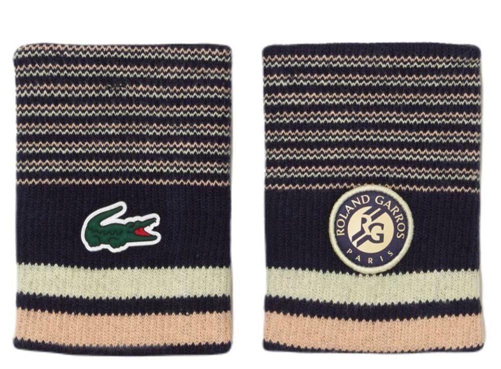 Напульсник теннисный Lacoste Sport Roland Garros Edition Jersey Bands - navy blue/bright orange