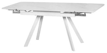стол OCTARIN 120 White Stone Matt / Опора Прямая Белая
