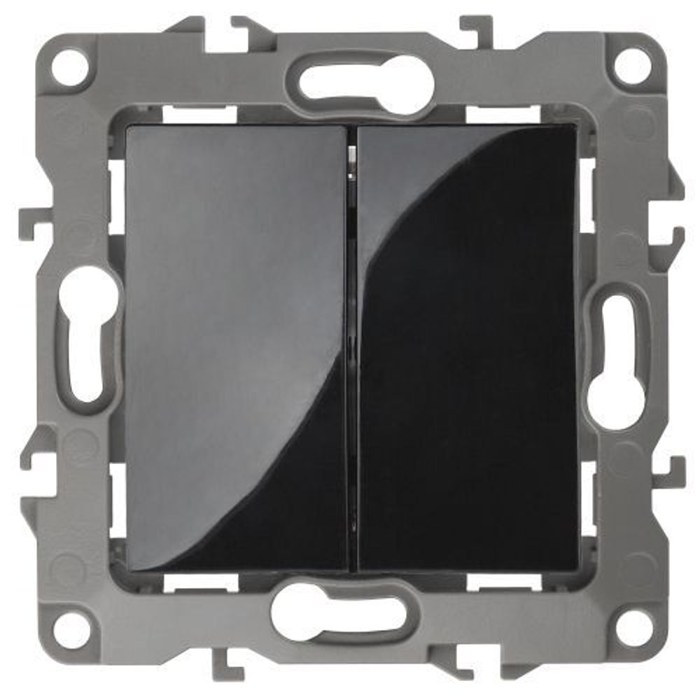 Выключатель 2-кл. СП Эра12 12-1104-06 10А IP20 250В 10AX механизм черн. Эра Б0014650