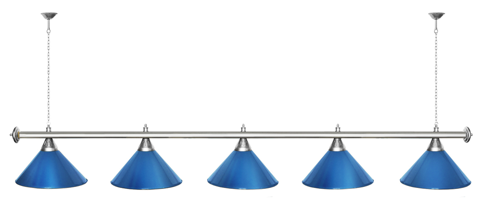 Лампа STARTBILLIARDS 5 пл. (плафоны зеленые,штанга зеленая,фурнитура золото)