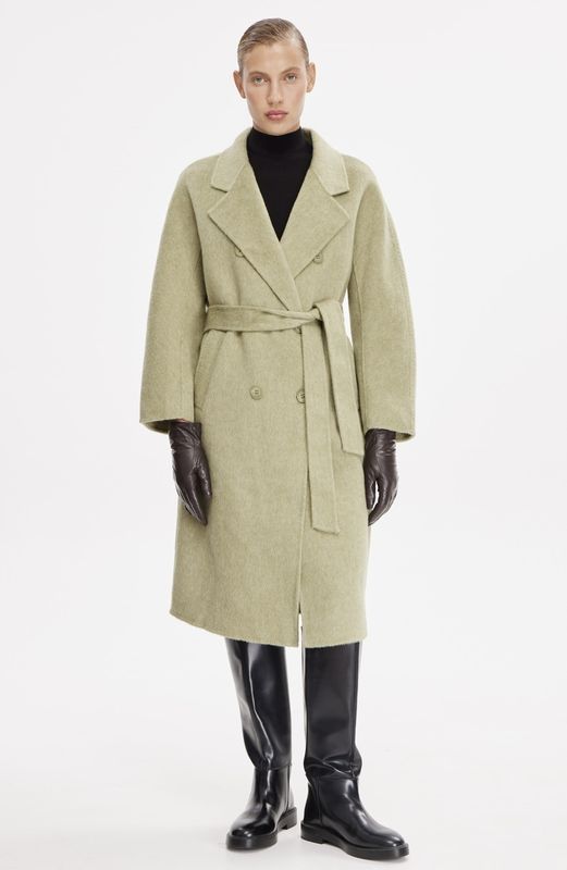 Пальто кашемировое двубортное длинное