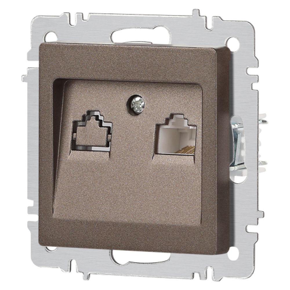 Розетка Intro Accent 6-303-08 информационная RJ45 IP20 СУ бронза