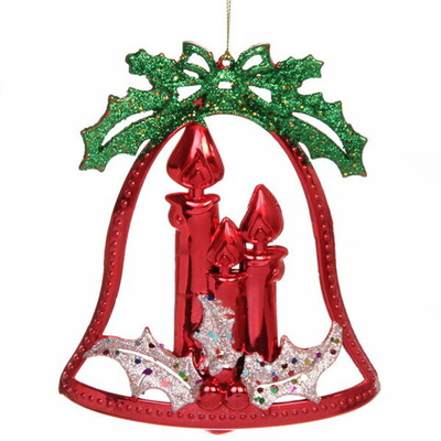 Украшение новогоднее «Колокольчик со свечами» 16,5*14,5 см, Красный