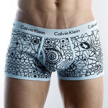 Мужские трусы боксеры Calvin Klein 365 print  Blue Painting