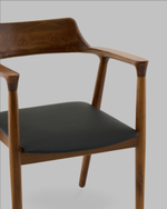 Стул Вудримини каркас дерево цвет темный орех экокожа черный