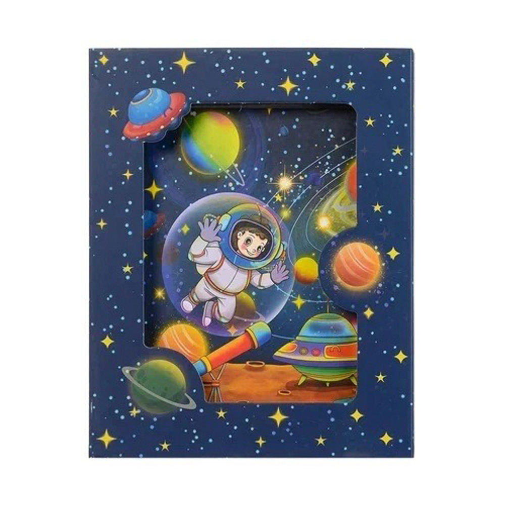 Блокнот детский Basir на замке, формат А6, серия "Космос", переплет 7БЦ, 15*11 см, 48 листов, ассорти