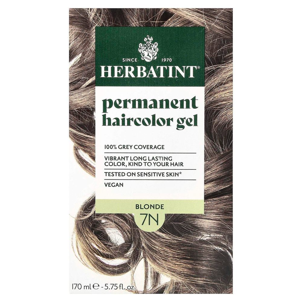 Herbatint, Стойкая гель-краска для волос, 7N блонд, 135 мл (4,56 жидкой унции)