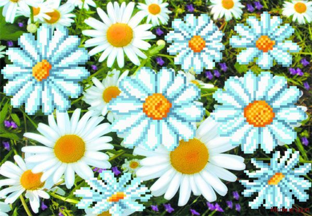 "Ромашки"-4091 ткань с нанесенным рисунком