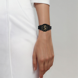 PUMA Ultrafresh Series Wrist Watch Quartz Movement Silicone Strap 34mm Black Dial Women"s Watch 50m Water Resistant