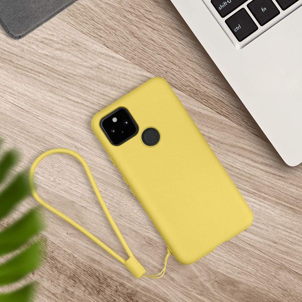 Силиконовый противоударный чехол Aioria для Google Pixel 4a (Желтый)