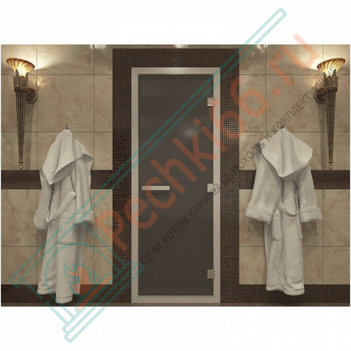 Дверь Хамам стеклянная, бронза матовая, 1900х700 (DoorWood) в Кирове