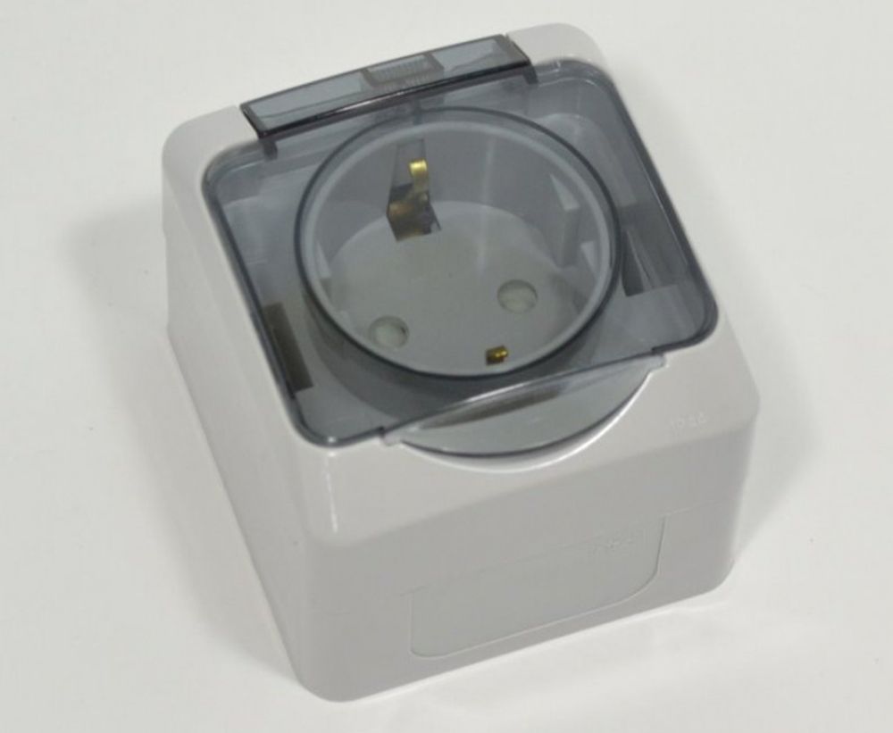 Розетка о/п 1 местн п/герм серый Этюд Lexel Schneider Electric