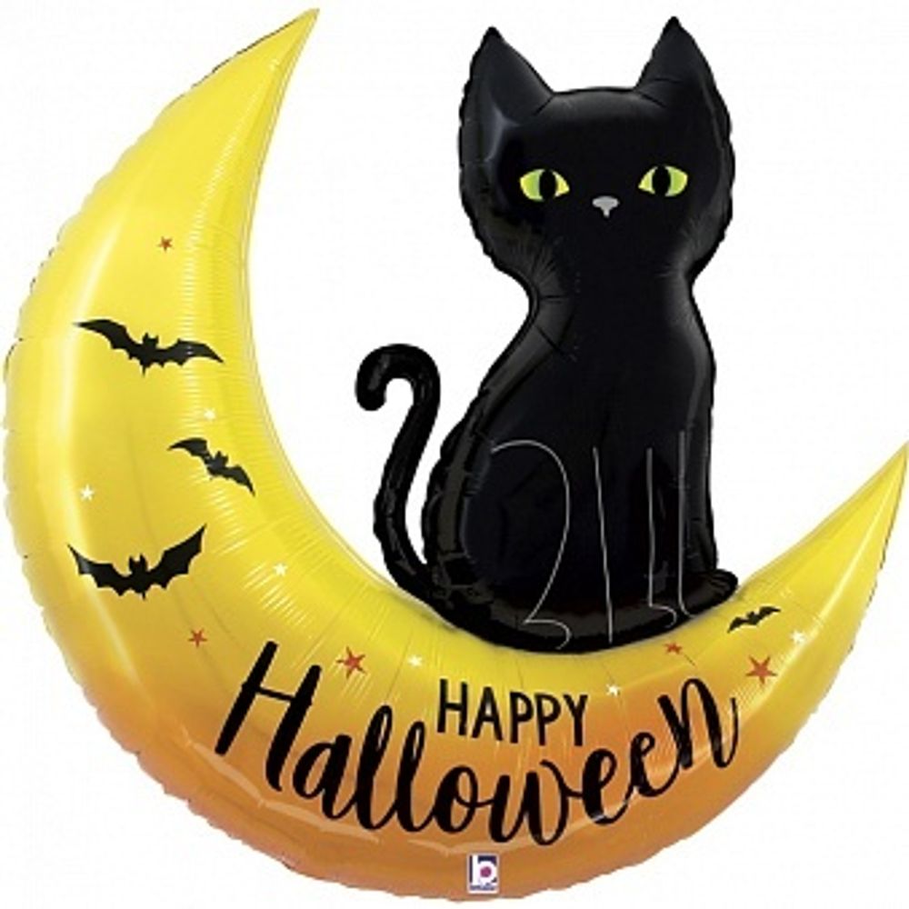 Б ФИГУРА HAPPY HWN Месяц с котом