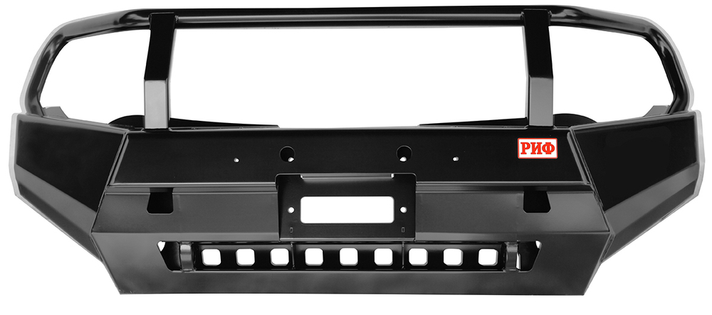 Бампер силовой передний Mitsubishi L200 2015-2019 с защитной дугой и защитой бачка омывателя РИФ