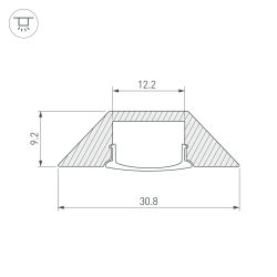 Профиль с экраном ALU-CORNER-2000 ANOD+FROST (Arlight, Алюминий) 014900