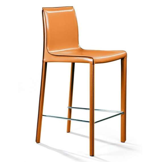 Полубарный стул Barrie 65 см оранжевая кожа