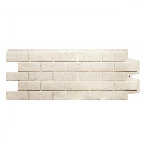 Фасадные панели (Цокольный Сайдинг) Grand Line Кирпич Состаренный CLASSIC Молочный