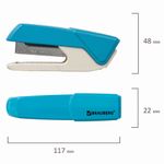 Степлер №24/6, 26/6 BRAUBERG "ADVANCED", до 20 листов, с антистеплером, голубой, 228749