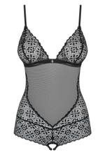 Пикантное боди Shibu с интимным доступом (Размер: S-M) (Цвет: черный)