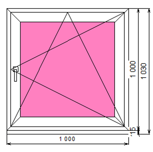 Пластиковое окно 1000 х 1000 ТермА Эко