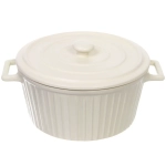 Кастрюля керамическая для запекания 2л «Акварель» 22*18*10см, молочная