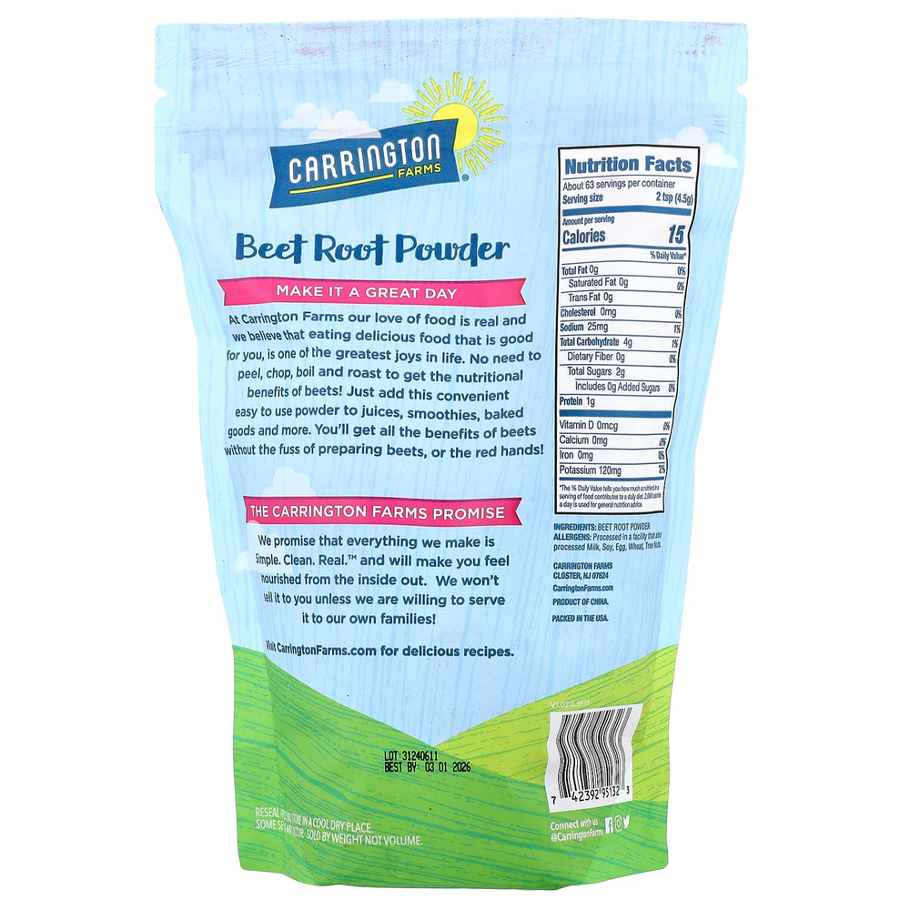 Carrington Farms, Порошок из свеклы, 283 г (10 унций)