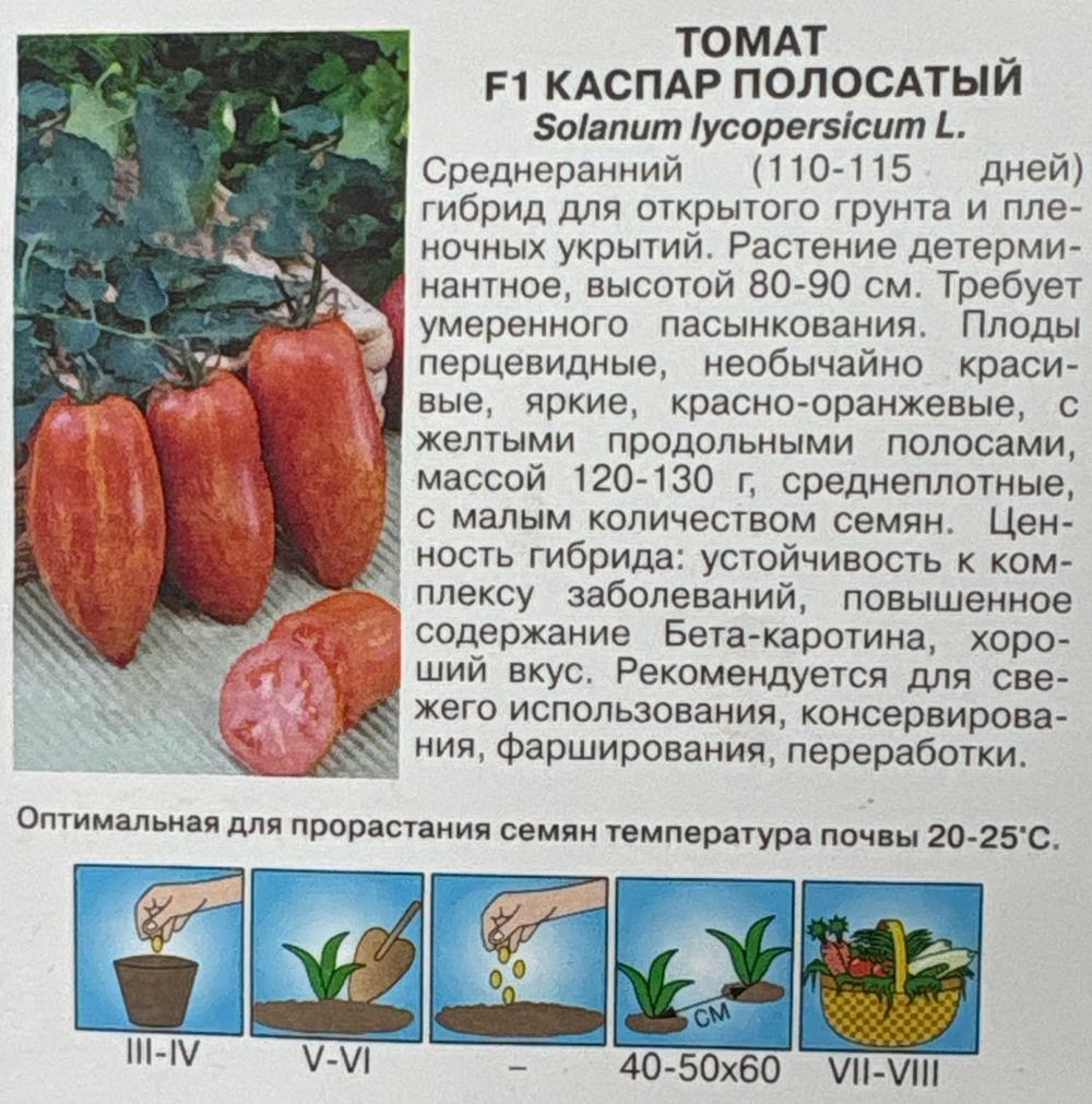 Томат Каспар Полосатый F1 0,1 г СМТ-179